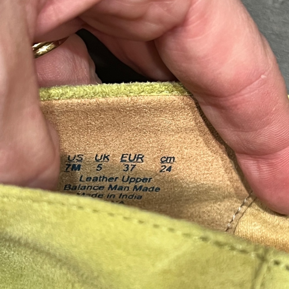Celery green suede flats by Naturalizer - Picture 4 of 9